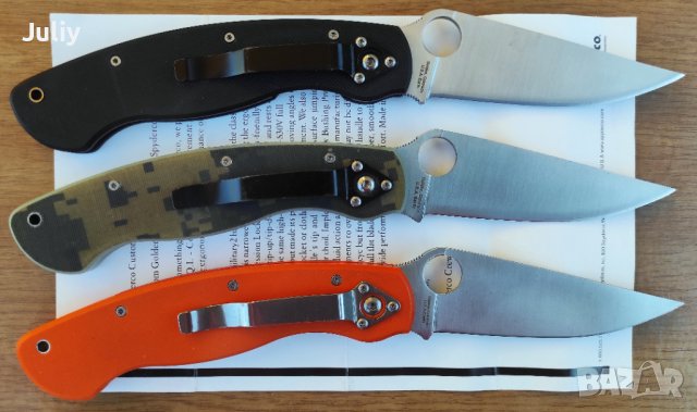 Сгъваем нож Spyderco Military, снимка 2 - Ножове - 38494486