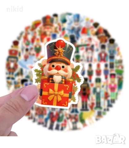 50 бр Войник от Лешникотрошачката самозалепващи лепенки стикери за украса декор картонена торта, снимка 5 - Други - 48599344