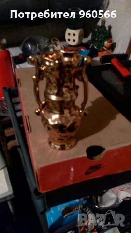 Керамични ваза с позлата, снимка 4 - Вази - 25318387