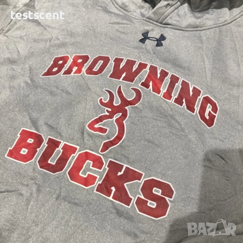 Мъжки спортен пуловер/суичър Under Armour Browning Bucks XL XLarge Grey сив лъскав, снимка 2 - Суичъри - 52967733