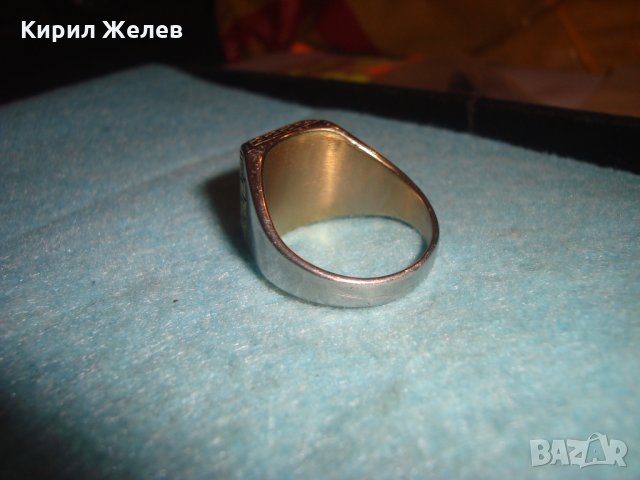 ПОСРЕБРЕН СТАР СТОМАНЕН ВЕРСАЧЕ СТИЛ ПРЪСТЕН с ПОЛИРАН ЧЕРЕН ОНИКС КЛАСИЧЕСКИ АРТ ДЕКО МОДЕЛ 26344, снимка 8 - Пръстени - 34806285