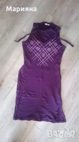 лилаво-вишнева рокля, снимка 2 - Рокли - 26843615