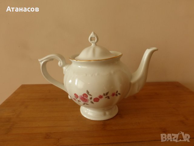 Български порцеланов чайник Изида 1980 г, снимка 4 - Аксесоари за кухня - 37047621