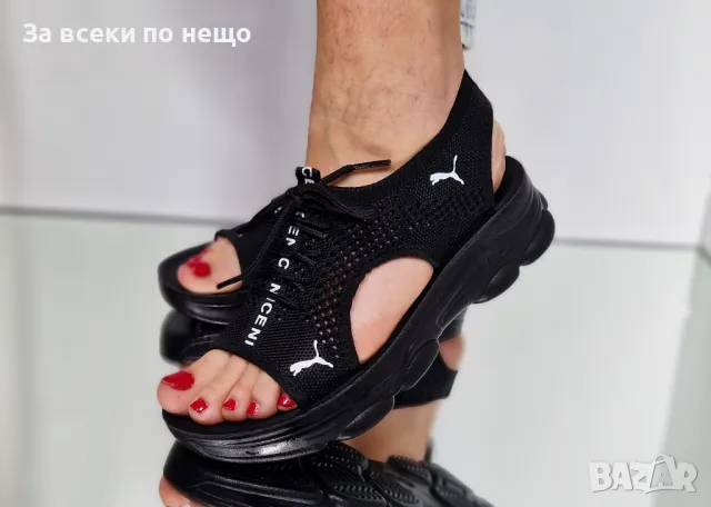 Puma Дамски Черни Сандали С Връзки Пума Код P607, снимка 2 - Сандали - 50427893