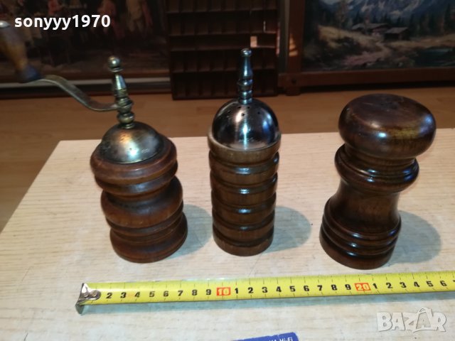 3бр дървени прибори-сол/пипер от германия 2810211706