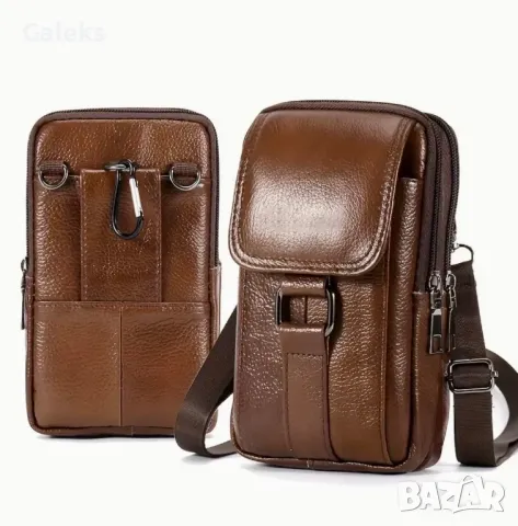 Малки, Удобни и Компактни, дисплей чантички - Черна естествена кожа!, снимка 10 - Чанти - 50087382