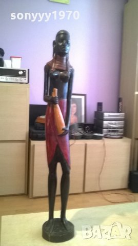 афро дама-дървена фигура-5кг-92см-внос швеицария, снимка 2 - Колекции - 26373046