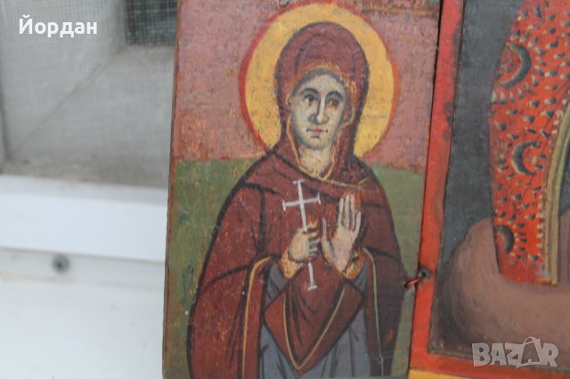 Икона триптих, снимка 9 - Антикварни и старинни предмети - 38883401