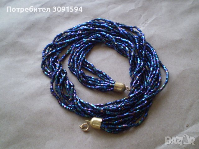 Огърлица от стъклена мъниста  60 те години, снимка 12 - Антикварни и старинни предмети - 36748383