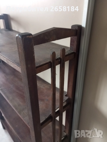 Етажерка, дървена, антикварна, вис.105см, шир.69см, снимка 4 - Антикварни и старинни предмети - 52560059