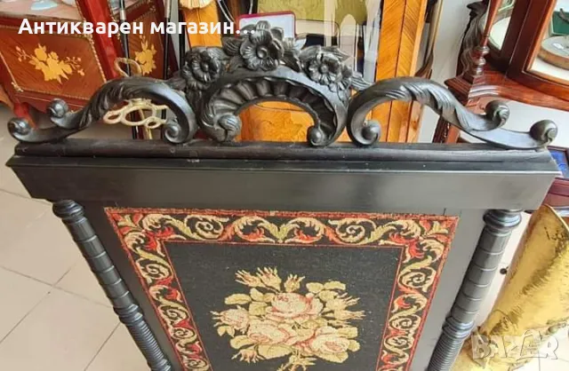 Викториански параван за пред камина- Франция. , снимка 3 - Паравани - 47447556