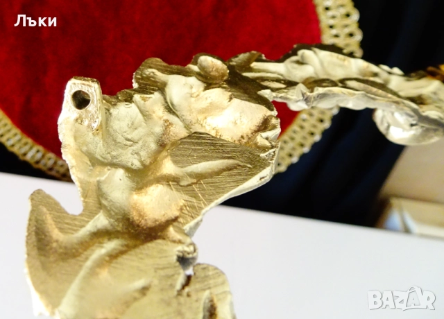 Бронзов венец,бронзова рамка с релефни цветя. , снимка 5 - Антикварни и старинни предмети - 52228046