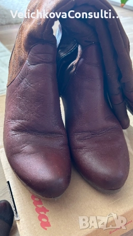 Дамски кафяви ботуши, 40 номер, снимка 1