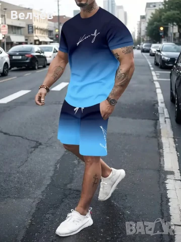 Модерен спортен  комплект-тениска и къс панталон