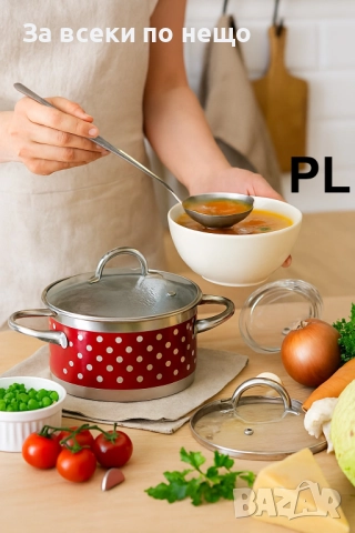 Тенджера Rosberg R51210I, Неръж. стомана. Червен с бели точки Код P1678, снимка 7 - Съдове за готвене - 52941738