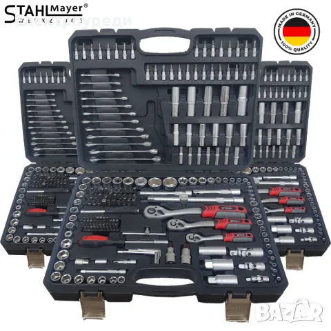 Усилено Гедоре Звездогаечни Ключове Куфар с Инструменти 216ч Stahl Mayer Гедоре с + 3 БРОЯ Извити Тр