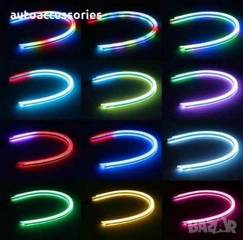 3000051155 LED Диодни Дневни светлини RXZ Amio DRL RGB Car Light многоцветни+функция бягащ мигач60см, снимка 6 - Аксесоари и консумативи - 27705838