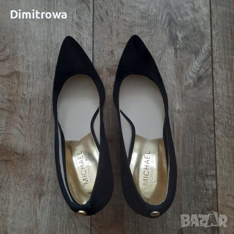 Намалена цена 46лв н.38/us7 1/2М Michael Kors MK-FLEX mid pump suede black court, снимка 13 - Дамски елегантни обувки - 40382546