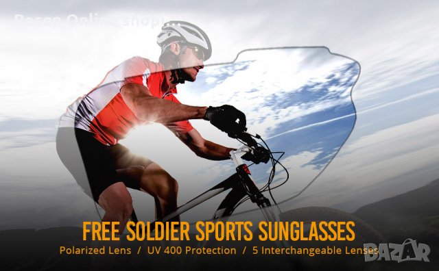 FREE SOLDIER Sports Sunglasses 5 in 1 Polarized Cycling Glasses for Men Women Tactical Military Glas, снимка 3 - Спортна екипировка - 33679319