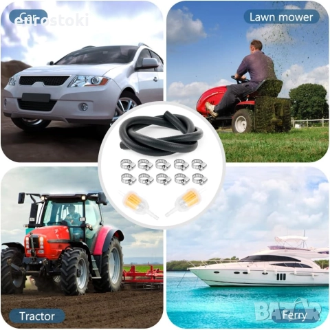 URAQT Маркуч за гориво, комплект маркуч за гориво 6 мм вътрешен диаметър, 2-метров , снимка 2 - Аксесоари и консумативи - 51671578