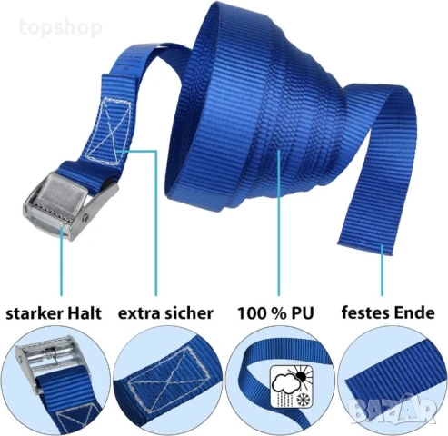 Лента за закрепване на товари, Колан самопритягащ 25MM X 2,5M 250 кг