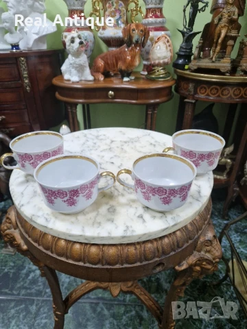 Антикварни 4 броя Руски съветски порцеланови чаши за чай, снимка 4 - Други ценни предмети - 51125996