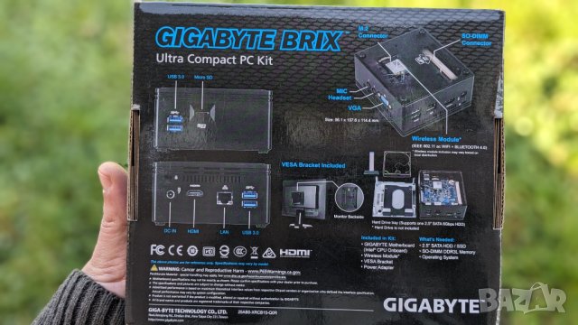 мини компютър GIGABYTE GB-BACE-3160 - 8Gb ram - 240Gb SSD, снимка 8 - За дома - 43347760