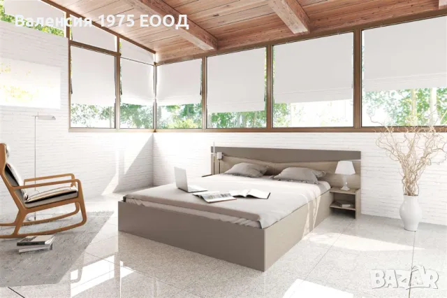 Спалня с нощни шкафчета Сити 2007 дъб артисан или комбинация мока и лате, снимка 2 - Спални и легла - 47361781