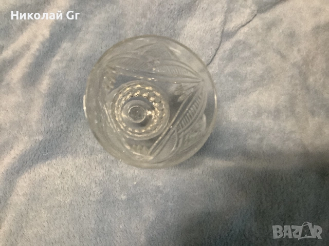 Чаши за вино кристал произведено  в Чехословакия  1970 години височина 16 см цена за 3 броя, снимка 3 - Чаши - 52342624