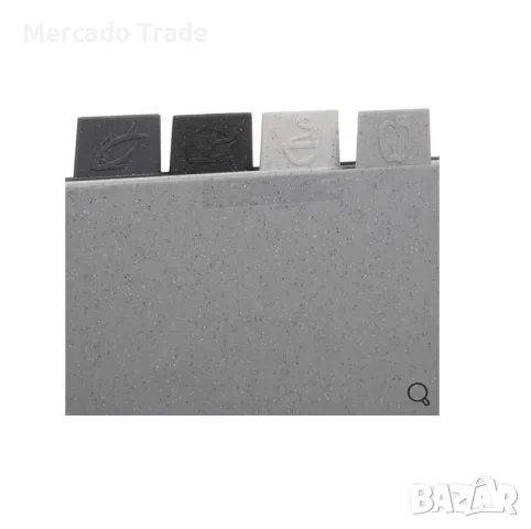 Комплект 4 дъски за рязане с икони Mercado Trade, За храна, Сиви, снимка 3 - Аксесоари за кухня - 49246554