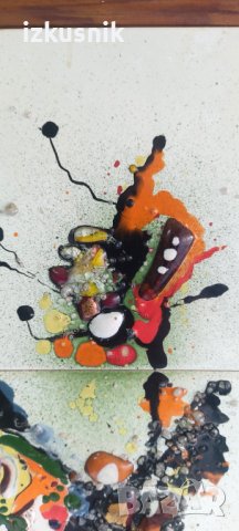 Красив триптих на фаянс, от 70-те години, снимка 2 - Пана - 43570440