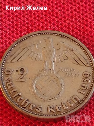 Сребърна монета 2 райхсмарки 1939г. Нацистка Германия Трети Райх с СХВАСТИКА за КОЛЕКЦИЯ 42055, снимка 2 - Нумизматика и бонистика - 43798560