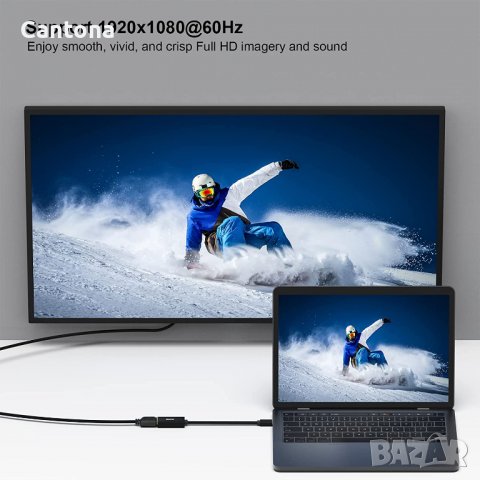 BENFEI Mini Displayport (Thunderbolt) към HDMI женски с аудио, позлатени конектори, снимка 3 - Други - 38544238