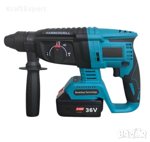 Безчетков акумулаторен перфоратор 36V, SDS-plus, с шило и секач, снимка 3 - Бормашини - 50641178