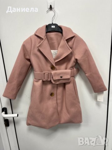 Дебело палто с колан и портомоне