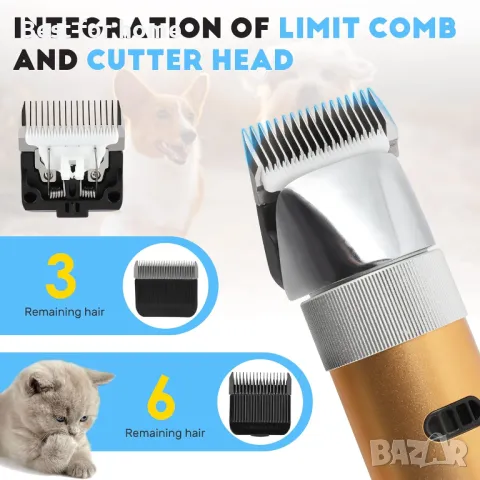 CGOLDENWALL Безжична машинка за подстригване на кучета 400 W, снимка 4 - Други стоки за животни - 49100027