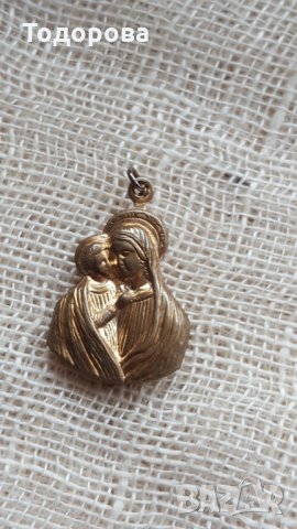 Малка двустранна иконка с позлата, снимка 2 - Антикварни и старинни предмети - 28205933