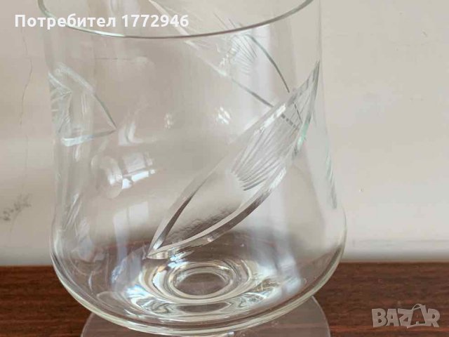 Кристални гравирани чаши за алкохол 6 броя, снимка 3 - Чаши - 33388164