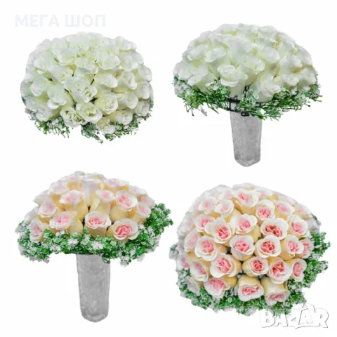 Елегантен букет от изкуствени рози