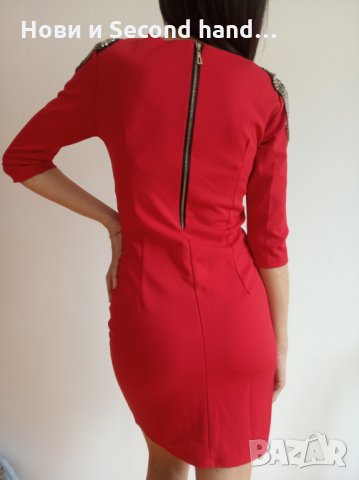 Стилна червена рокля, снимка 2 - Рокли - 33121708