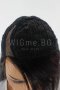 Черна перука от ЕСТЕСТВЕН косъм с тъмночервени кичури Селена, снимка 8