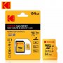 Kodak Original Micro SDXC+TF Card 64/128GB Class 10 U3 A1 V30 (+ адаптер), снимка 1 - Карти памет - 38004771