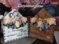Ароматни сапунени розички в дървен "плик" различни цветове , снимка 2