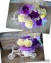 Кашпи със сапунени рози и цветя от креп хартия, снимка 10