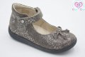 №18, Официални обувки за момиче сиви с панделка и велкро