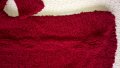 Плетен детски пуловер с дължина 46см за момиченце винено червен, снимка 7