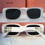 Miu 2024 дамски слънчеви очила правоъгълни 2 цвят бели черни, снимка 1