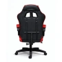 Удобен геймърски стол с поставка за крака и масажна лумбална възглавница, Черно-червен, снимка 8