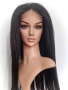 Черна перука от микс естествен косъм и примеси 70 см с Lace 4×4, снимка 12