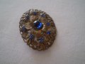 Стара Дамска Брошка със сини циркони, снимка 2